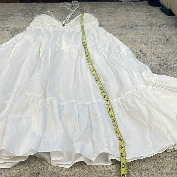 New Ulla Johnson Phoebe Tiered Cut Out Cotton Poplin Midi Dress White Sz 10 - Picture 12 of 14